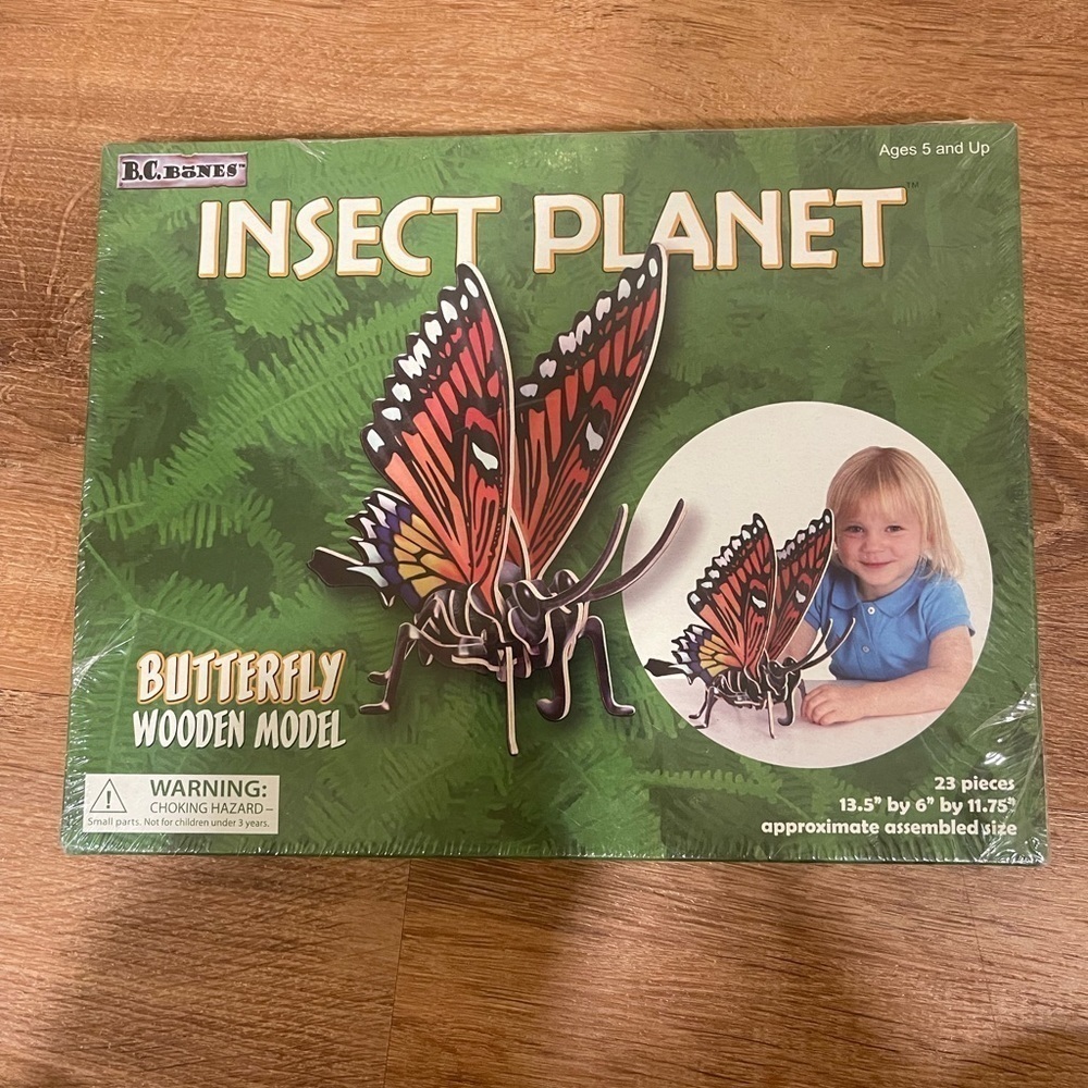 NEVER OPENED BC Bones wooden butterfly model puzzle​​​​​​​